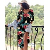 image:imageEkouaer Womens Long Nightgown Short Sleeve Night Shirt Plus Size SleepwearBlack Floral