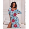 image:imageEkouaer Womens Long Nightgown Short Sleeve Night Shirt Plus Size SleepwearBlue Circles