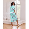 image:imageEkouaer Womens Long Nightgown Short Sleeve Night Shirt Plus Size SleepwearBlue Floral