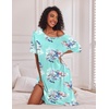 image:imageEkouaer Womens Long Nightgown Short Sleeve Night Shirt Plus Size SleepwearBlue Floral
