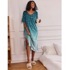 image:imageEkouaer Womens Long Nightgown Short Sleeve Night Shirt Plus Size SleepwearBlue Green Floral