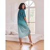 image:imageEkouaer Womens Long Nightgown Short Sleeve Night Shirt Plus Size SleepwearBlue Green Floral