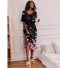 image:imageEkouaer Womens Long Nightgown Short Sleeve Night Shirt Plus Size SleepwearCherry Blossom