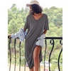 image:imageEkouaer Womens Long Nightgown Short Sleeve Night Shirt Plus Size SleepwearDark Grey