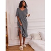 image:imageEkouaer Womens Long Nightgown Short Sleeve Night Shirt Plus Size SleepwearDark Grey