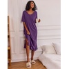 image:imageEkouaer Womens Long Nightgown Short Sleeve Night Shirt Plus Size SleepwearDark Purple