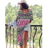 image:imageEkouaer Womens Long Nightgown Short Sleeve Night Shirt Plus Size SleepwearEthnic Rose Red