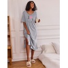 image:imageEkouaer Womens Long Nightgown Short Sleeve Night Shirt Plus Size SleepwearGrey