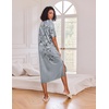 image:imageEkouaer Womens Long Nightgown Short Sleeve Night Shirt Plus Size SleepwearGrey Floral