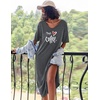 image:imageEkouaer Womens Long Nightgown Short Sleeve Night Shirt Plus Size SleepwearMedium Grey