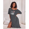 image:imageEkouaer Womens Long Nightgown Short Sleeve Night Shirt Plus Size SleepwearMedium Grey