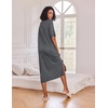 image:imageEkouaer Womens Long Nightgown Short Sleeve Night Shirt Plus Size SleepwearMedium Grey