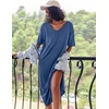 image:imageEkouaer Womens Long Nightgown Short Sleeve Night Shirt Plus Size SleepwearNavy