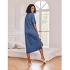 image:imageEkouaer Womens Long Nightgown Short Sleeve Night Shirt Plus Size SleepwearNavy