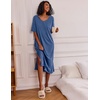 image:imageEkouaer Womens Long Nightgown Short Sleeve Night Shirt Plus Size SleepwearNavy