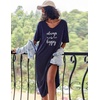image:imageEkouaer Womens Long Nightgown Short Sleeve Night Shirt Plus Size SleepwearNavy Blue