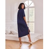 image:imageEkouaer Womens Long Nightgown Short Sleeve Night Shirt Plus Size SleepwearNavy Blue