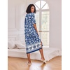 image:imageEkouaer Womens Long Nightgown Short Sleeve Night Shirt Plus Size SleepwearNavy Blue Flower