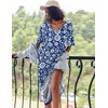 image:imageEkouaer Womens Long Nightgown Short Sleeve Night Shirt Plus Size SleepwearNavy Blue Flower