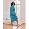 image:imageEkouaer Womens Long Nightgown Short Sleeve Night Shirt Plus Size SleepwearPeacock Blue