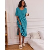 image:imageEkouaer Womens Long Nightgown Short Sleeve Night Shirt Plus Size SleepwearPeacock Blue