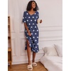 image:imageEkouaer Womens Long Nightgown Short Sleeve Night Shirt Plus Size SleepwearStar Print