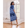 image:imageEkouaer Womens Long Nightgown Short Sleeve Night Shirt Plus Size SleepwearTie Dye Blue
