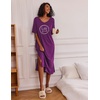 image:imageEkouaer Womens Long Nightgown Short Sleeve Night Shirt Plus Size SleepwearWineberry Heart