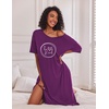image:imageEkouaer Womens Long Nightgown Short Sleeve Night Shirt Plus Size SleepwearWineberry Heart
