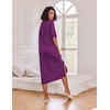 image:imageEkouaer Womens Long Nightgown Short Sleeve Night Shirt Plus Size SleepwearWineberry Heart