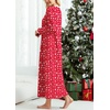 image:imageEkouaer Womens Long Sleeve Nightgown Full Length Sleepwear Long Sleepshirts Henley Sleep DressZchristmas Print 2