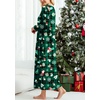 image:imageEkouaer Womens Long Sleeve Nightgown Full Length Sleepwear Long Sleepshirts Henley Sleep DressZgreen Santa