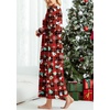 image:imageEkouaer Womens Long Sleeve Nightgown Full Length Sleepwear Long Sleepshirts Henley Sleep DressZred Santa