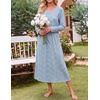 image:imageEkouaer Womens Long Sleeve Nightgowns Full Length Sleep Dress SleepshirtsBlueRed Flowers