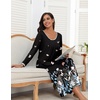 image:imageEkouaer Womens Long Sleeve Nightgowns Full Length Sleep Dress SleepshirtsFloral Butterfly