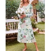 image:imageEkouaer Womens Long Sleeve Nightgowns Full Length Sleep Dress SleepshirtsFloral Green