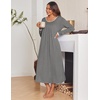 image:imageEkouaer Womens Long Sleeve Nightgowns Full Length Sleep Dress SleepshirtsGrey