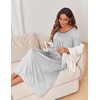 image:imageEkouaer Womens Long Sleeve Nightgowns Full Length Sleep Dress SleepshirtsLight Grey