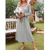 image:imageEkouaer Womens Long Sleeve Nightgowns Full Length Sleep Dress SleepshirtsLight Grey