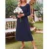 image:imageEkouaer Womens Long Sleeve Nightgowns Full Length Sleep Dress SleepshirtsNavy Blue