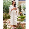 image:imageEkouaer Womens Long Sleeve Nightgowns Full Length Sleep Dress SleepshirtsPink Flowers