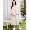 image:imageEkouaer Womens Long Sleeve Nightgowns Full Length Sleep Dress SleepshirtsPink Flowers