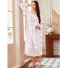 image:imageEkouaer Womens Long Sleeve Nightgowns Full Length Sleep Dress SleepshirtsPink Flowers