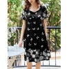 image:imageEkouaer Womens Nightgown House Dress with Pockets Short Sleeve Moo MoosBlack Butterfly
