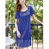image:imageEkouaer Womens Nightgown House Dress with Pockets Short Sleeve Moo MoosBlue Ethnic Positioning