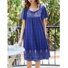 image:imageEkouaer Womens Nightgown House Dress with Pockets Short Sleeve Moo MoosBlue Ethnic Positioning