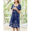 image:imageEkouaer Womens Nightgown House Dress with Pockets Short Sleeve Moo MoosBlue Ethnic Style