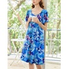 image:imageEkouaer Womens Nightgown House Dress with Pockets Short Sleeve Moo MoosBlue Multi Flowers