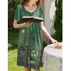 image:imageEkouaer Womens Nightgown House Dress with Pockets Short Sleeve Moo MoosGreen Ethnic Flower