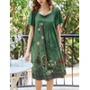 image:imageEkouaer Womens Nightgown House Dress with Pockets Short Sleeve Moo MoosGreen Ethnic Flower